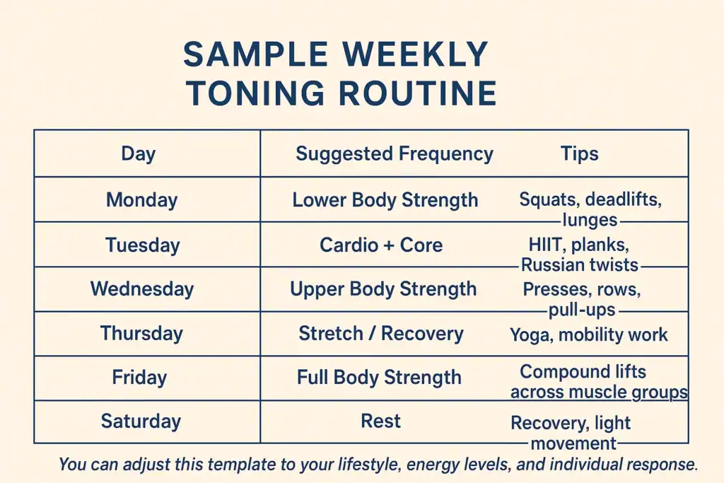 Achieving the Perfect Tone: How Often Should You Exercise for Results? 4 Weekly exercise Rickmansworth plan graphic