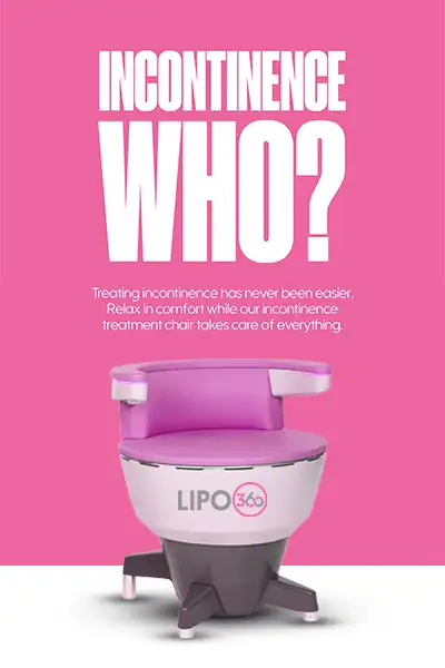 LIPO360 EMS Chair Can Help with Urinary Incontinence 2 Image of a urinary incontinence treatment seat Rickmansworth